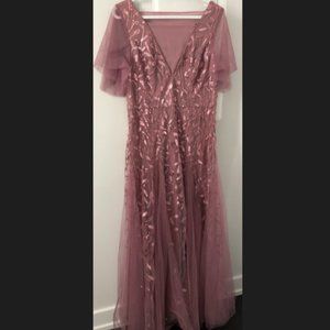 Mauve pink prom dress